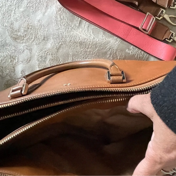 Anya Hindmarch leather satchel in tan leather - with 2 straps (with beach bag) - Picture 10 of 15